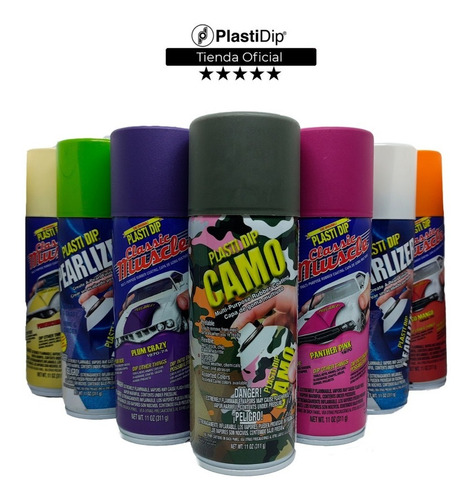 Imagen 1 de 10 de Pintura Removible Plastidip Aerosol Todos Los Colores X5 Env