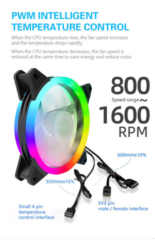 Kit 3 Cooler Colorful Led Argb Fan Cool Series 120mm Control