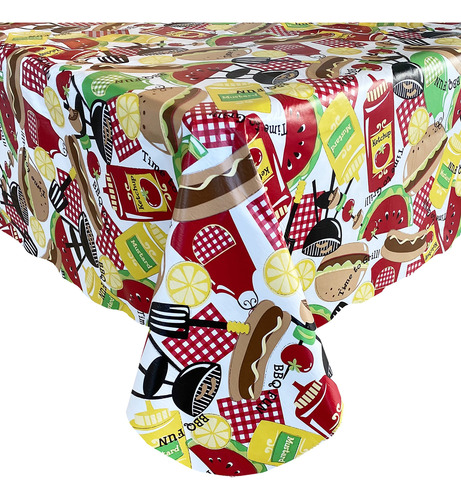 Mantel De Vinilo Retro Para Barbacoa, 132 X 132 Cm