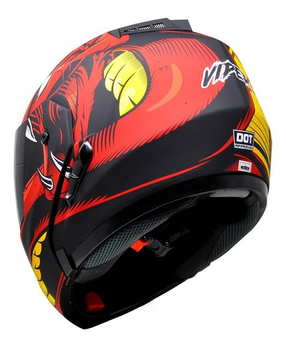 Imagen 3 de 8 de Casco Abatible Para Moto Kov Stealth Viper Rojo
