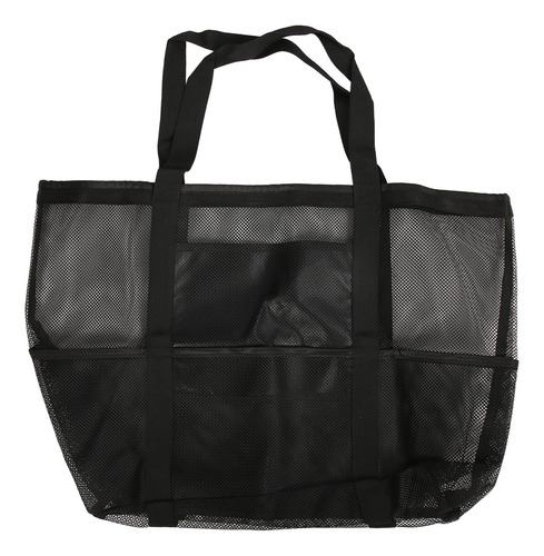 Bolsa De Malla Hueca Para Playa, Extra Grande, De Mano, Negr