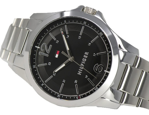 Reloj Tommy Hilfiger Hombre 1791460 Plateado Con Negro 44 Mm