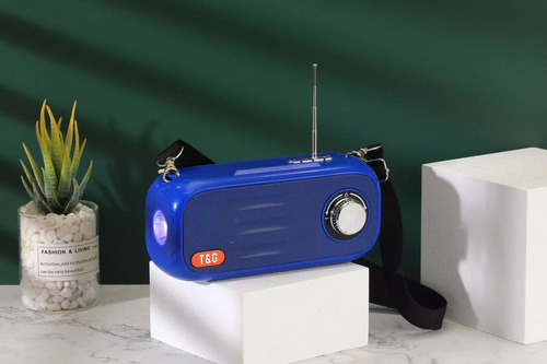 Parlante Bluetooth Panel Solar Tg613 Radio/usb/microsd/aux Color Azul Acero 5v