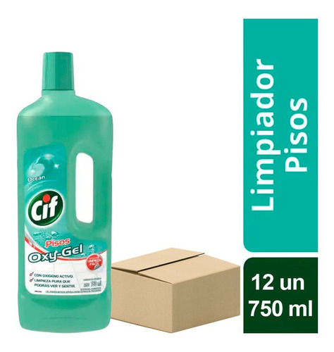 Pack X 12 Un Cif Antibacterial Pisos Oxygel X 750ml