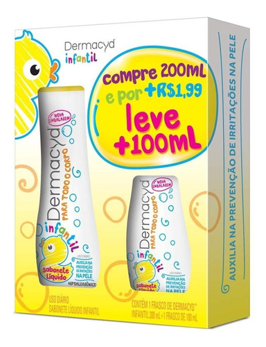 Sabonete Íntimo Dermacyd Infantil 200 + 100ml