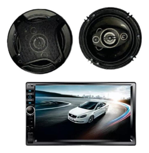 Radio Para Auto C/pantalla + Parlantes 6  Bluetooth Control 