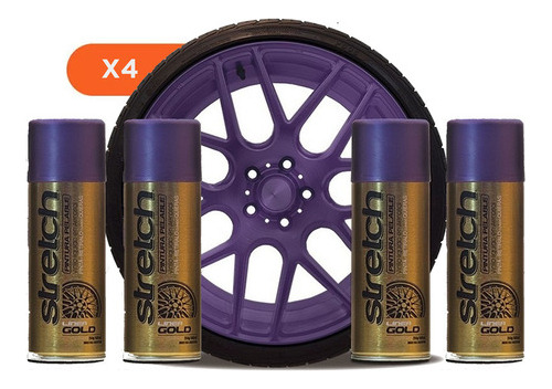 Kit X4 Stretch Pintura Removible Violeta Perlado Vinilo