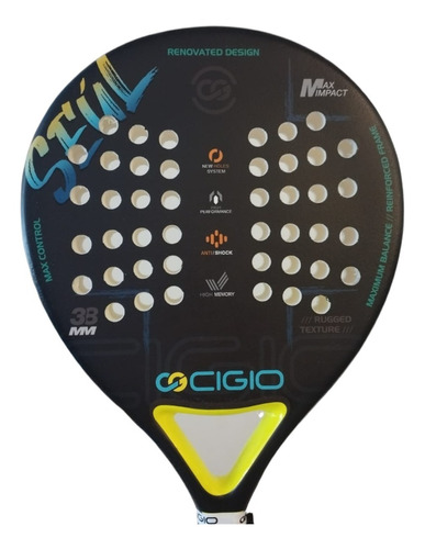 Paleta Padel Paddle Cigio Seul Rugosa Prem + Grip + Protect