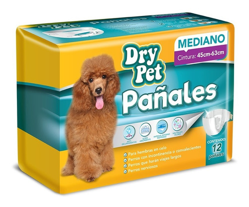 Pañales Med 12pzas 45-63cm Fancy Pets