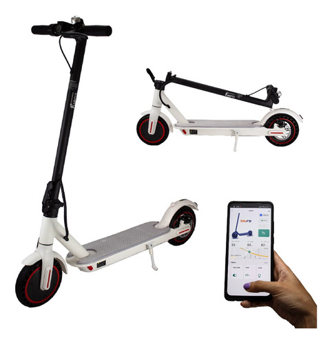   Cuory Scooter eléctrico CUO22 plegable adulto control bluetooth 32km/h color blanco