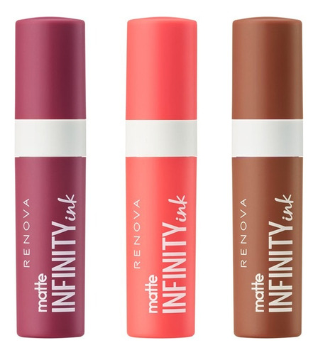 Renova | Kit 3 Labiales Liquido Matte Infinity Ink Color Gama 2