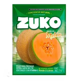 Zuko Polvo Para Bebida Sabor Melón De 13 G Rinde 2 Lt