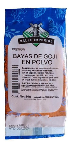 Bayas De Goji En Polvo - Valle Imperial - 50 Grs