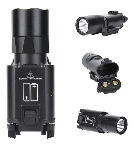 Linterna táctica tipo pistola Airsoft X300u para riel, 22 mm, color canela, color negro, luz blanca