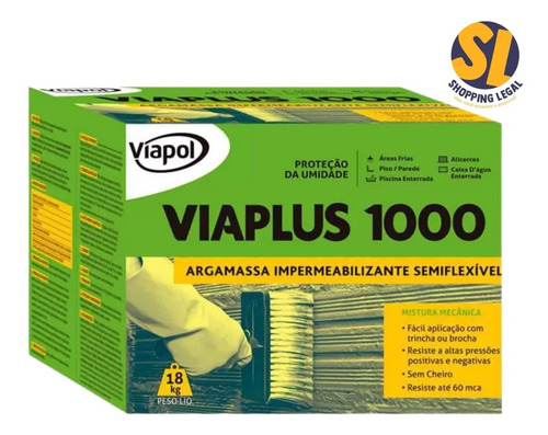Impermeabilizante Viaplus 1000 Caixa 18kg - Viapol