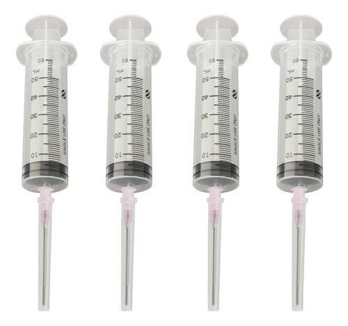 4 Jeringa Para Recarga Sistema De Tinta De 60 Ml
