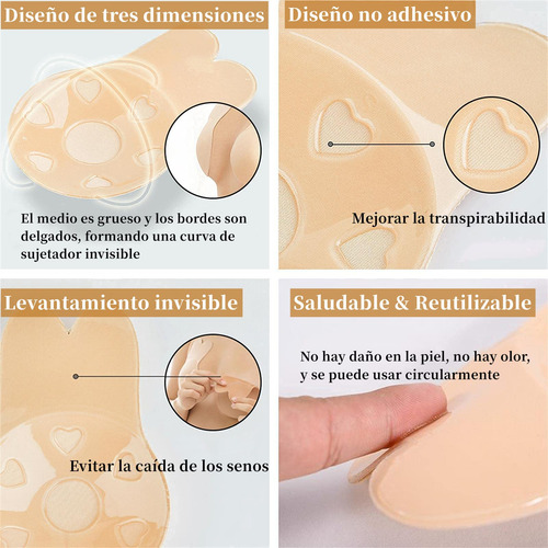Sujetador Adhesivo Push Up 2 Pares, Cubre Pezones Invisible