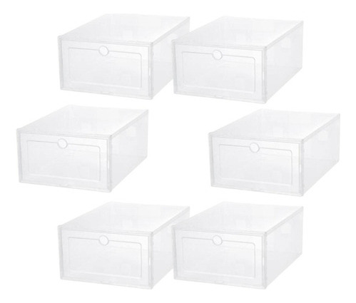 Caja De Zapatos Apilable De Contenedor De 6 Piezas Para