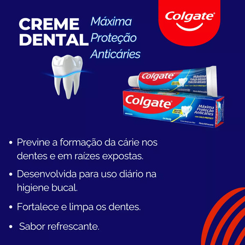 Kit 4 Creme Dental Máxima Proteção Anticáries 90g - Colgate