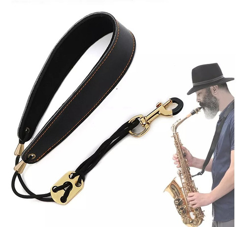Correa De Cuero Para Saxofón Alto O Tenor Ajustable