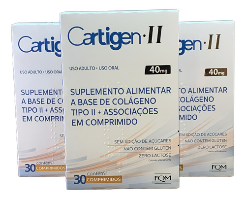 Kit 3 Cartigen 40 Mg Colágeno Tipo 2 - Total 90 Comprimidos
