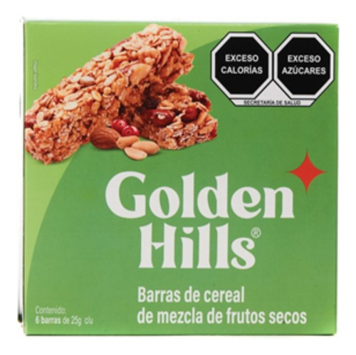 3 Pzs Golden Hills Barras De Cereal Mezcla De Frutos Secos 1