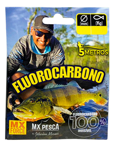 Linha Pesca Mx Force Fluorocarbono Cartela 5m 0.60mm 23,40kg