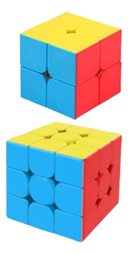 Kit Cubo Mágico 3x3 + 2x2 Profissional Ja Estrutura Stickerless