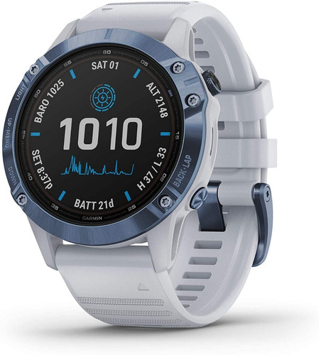 Garmin Fenix 6 Pro Solar Correa Silicona Blanco 47mm Reloj