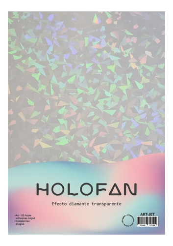 Holofan Art-jet Adhesivo Diamante Transparente A4 20 Hojas