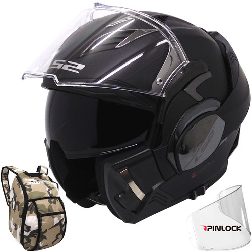 Casco Ls2 Rebatible 180° Ff900 Valiant 2 Negro + Pinlock