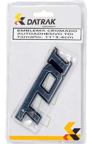 Insignia Emblema Cromada Tdi Autoadhesivo 11.5 X 3.4 Cms