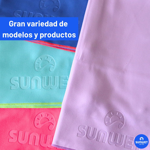 Kit 4 Toallas Microfibra Chicas 40x65cm Secado Rápido Sunwet Color Rosa / Turquesa / Lila / Azul rey Lisa