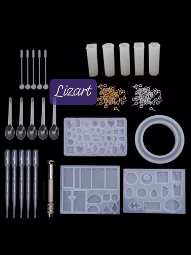 Set Completo De Resina,joyeria,moldes,manualidades,arte,sili