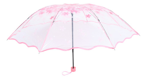 Paraguas Transparente Para Lluvia Plegable Con Forma De Cúpu