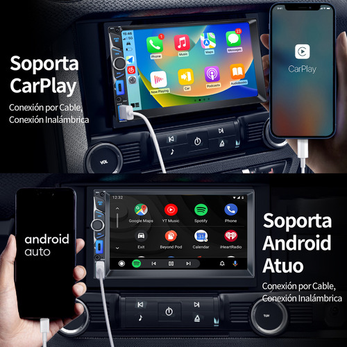 7'' Auto Estéreo Carplay Mirrorlink Mp5 Con Pantalla Táctil Color 7 Carplay Mp5