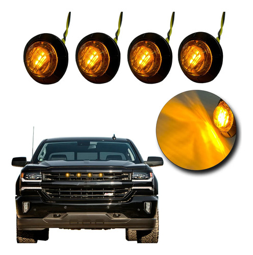 Kit 4 Luz Led Grade Caminhonete Âmbar Strobo Frente Carros