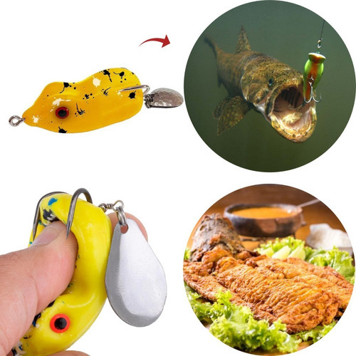 Isca Artificial Baby Frog Amarelo - Pesca Brasil