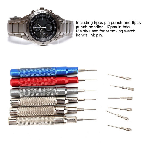 Imagen 7 de 10 de Pin Punch Set Bandas De Reloj Removedor De Agujas Para Reloj