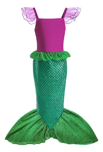 Vestido Fantasia Adulto Cosplay Halloween Sereia Ariel