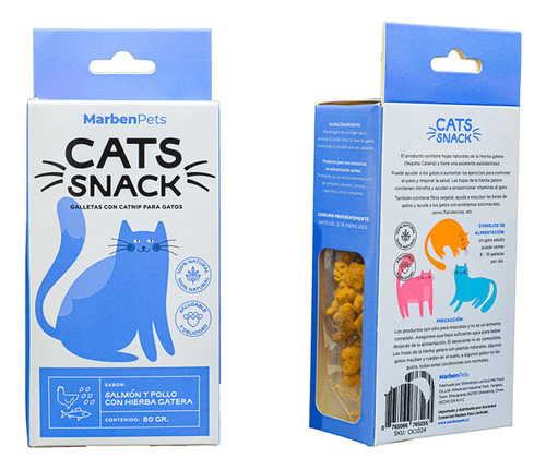 Marbenpets® Cats Snack Galletas Salmón Y Pollo Con Catnip