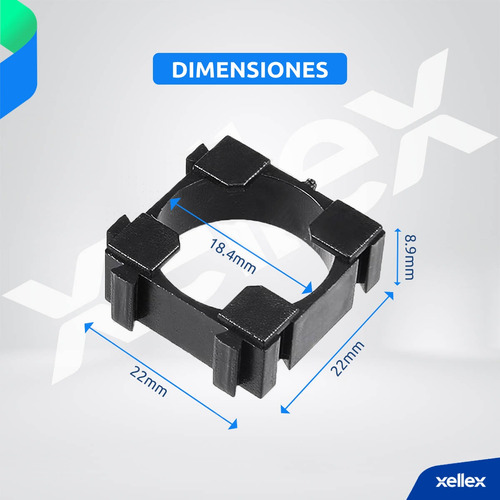 6 X Porta Pila Separador Bateria Encastrable 18650 Holder