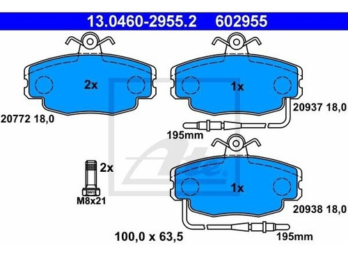 Balatas Delanteras 7194 D292 Nissan Aprio 2008-2011 1.6l Ate