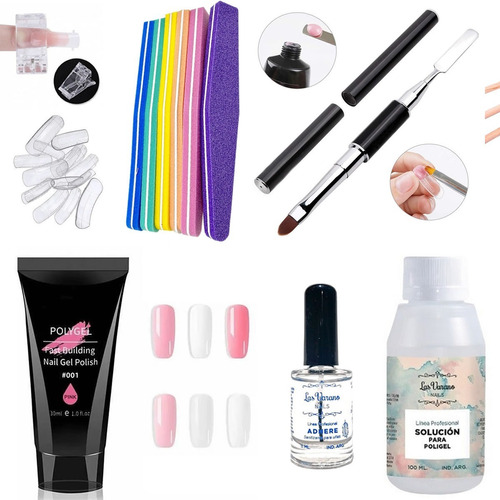 Kit Poligel Capsulas Dual System Uñas Acrílicas Gel Uv Clear