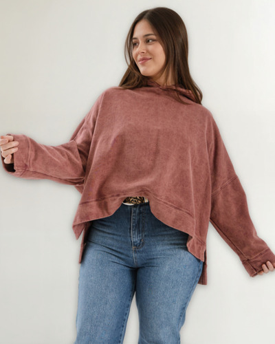 Buzo Frisado Oversize Mujer Largo Talles Especiales Valvinna