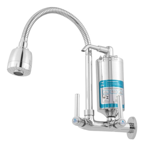 Torneira Filtro Cozinha Parede Gourmet Ducha Cromado C-72 Cor Prateado
