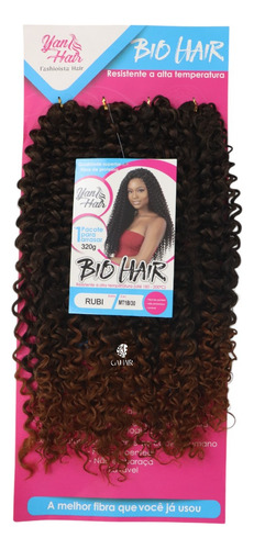Cabelo Cacheado P/crochet Braids Fibra D Proteina 320gr Rubi Cor Preto Com Californiana Acobreado Mt1b/30
