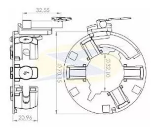 Porta Escova do Motor de Partida Audi A3 1.8 Doblo Fiorino Palio