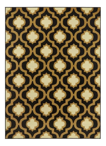 Alfombra Kashan King 200x290 Cm Negro Para Living (Reacondicionado)