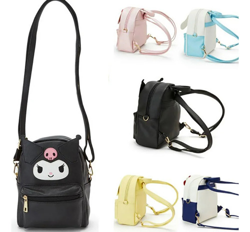 Mochila Kuromi Bag de doble uso para bolsas de compras, color negro